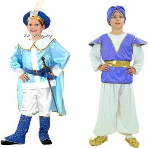 Child Boys Arab Aladdin Prince Cosplay Costume Stage Performance Masquerade Party halloween costume for kids Christmas
