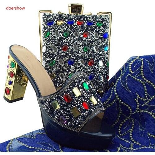 Doershow Matching Italian Shoe and Bag Set African Matching Shoes and Bags Italian In Women Nigerian Shoes and Matching SBL1-21