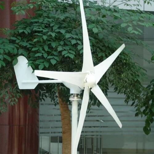 FLTXNY Home Horizontal Wind Turbine Generators 5 Blades 1000W 12V 24V 48V With MPPT Charge Controller For Farm