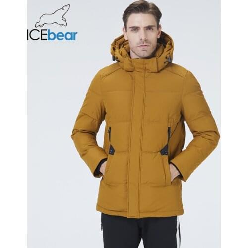 ICEbear 2021 new winter mens hooded jacket thick and warm male coat brand mens clothing MWD20856I