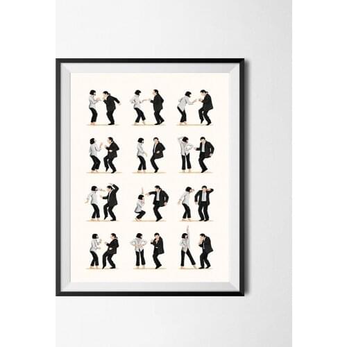 Move Poster Canvas Prints Music Dancing Movie Painting Vintage Pulp Fiction Film Picture Boyfriend Christmas Gift Home Decor