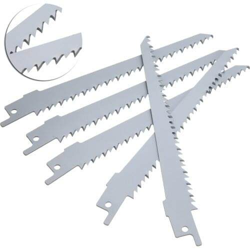 5pcs 150mm Reciprocating Saw Blades HCS Sabre Saw Blades Wood Pruning Clean For Wood Platic Cutting Tool