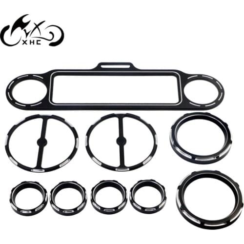 Motorcycle Black Stereo Accent Speedometer Speaker Trim Ring Fit For Harley Touring Electra Street Road Glide FLHX FLHT 96-13