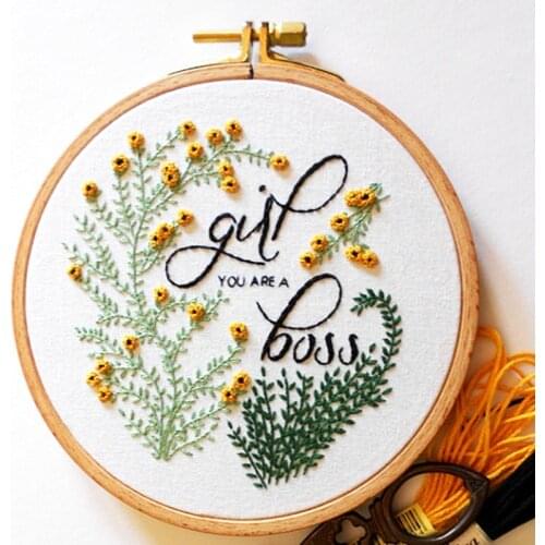 Flowers Pattern DIY Cross Stitch Embroidery Kit Handmade Sewing Supplies 3D European Embroidery Materials Package Needlework Set