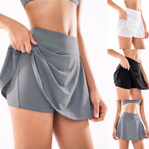 New WomensHigh Waist Skirts Slim Running Fitness Sports Breathable Skirt Female Anti-glare Skirt Pants Hot Sale