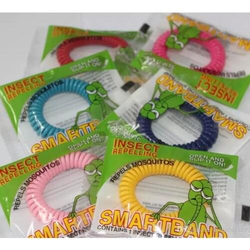New Mosquito Repellent Bracelet Retractable Elastic Coil Spiral Wristband Mosquito Bracelet Free Shipping