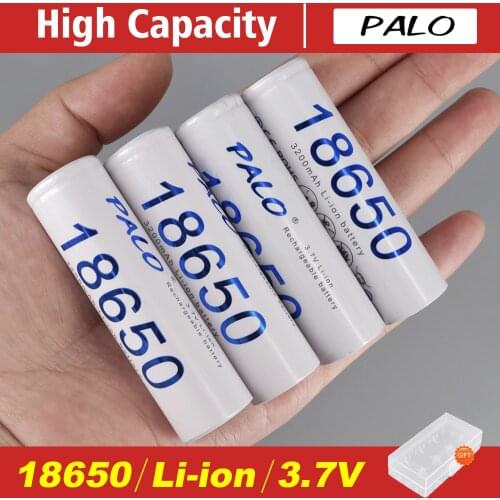 PALO 100% New Original 18650 3200mAh battery 18650 3.7V Li-ion battery High power battery tools flashlight Lithium battery