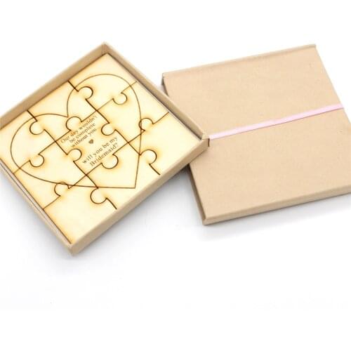 Personalized Ring Bearer wooden puzzle Gifts Jigsaw Gifts for To Wedding Bridesmaid / Maid of honour