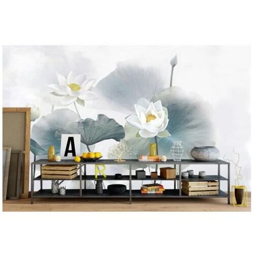 Custom 3d wallpaper for walls 3 d wall murals wallpaper scenery Simple new Chinese lotus sofa background wall paper home decor
