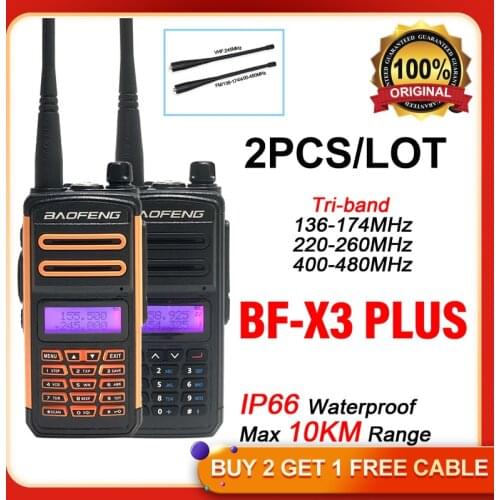 2Pcs BAOFENG X3 Plus Long Distance Portable Walkie Talkie 15km Ham Radio Transceiver baofeng uv-5r Update Two Way Radio