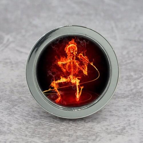 Fire Skull Singer - Knobs Drawer Dresser Knobs Handmade Cupboard Pulls Handle Chic Kitchen Cabinet Knobs Furniture Hardware