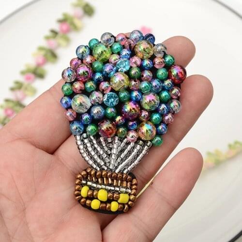 Handmade beading hot air balloon embroidery patch cartoon colorful fashion clothes bags shoes accessories patch sewing
