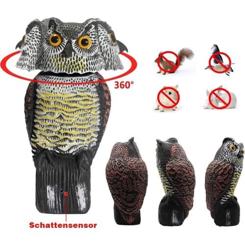Realistic Bird Scarer Simulation Shaking Head Voice Control Owl Garden Scarecrow Owl Environmental Protection To Drive Mice New