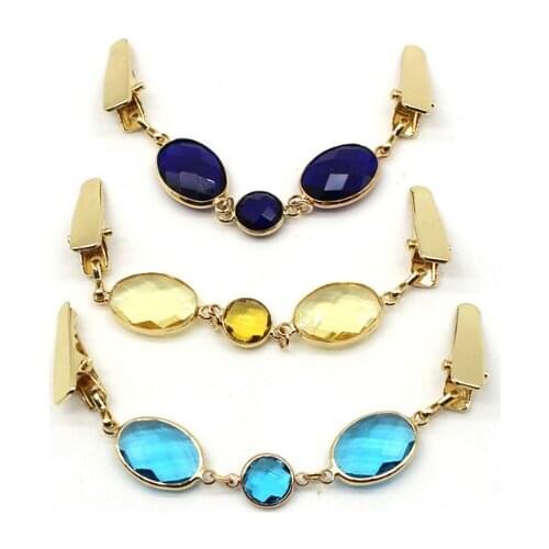 Glass crystal Metal Buttons For Clothing Decoration Garment Hooks Retro Sweater Cardigan Clip Buckles Metal Buckle Fashion