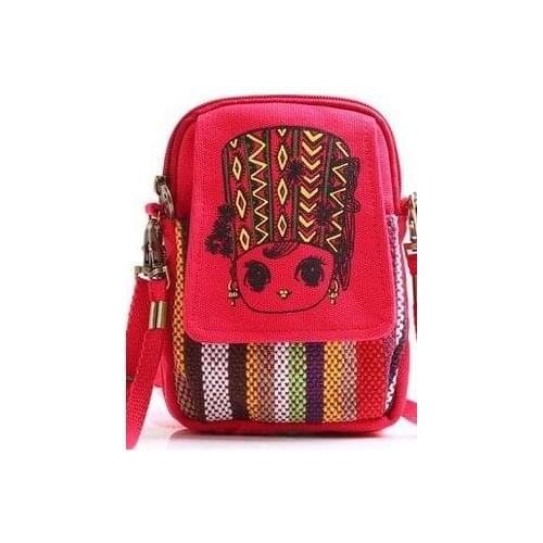 National wind characters cartoon image to wind certificates printed bags mini inclined shoulder bag bag ladies bag