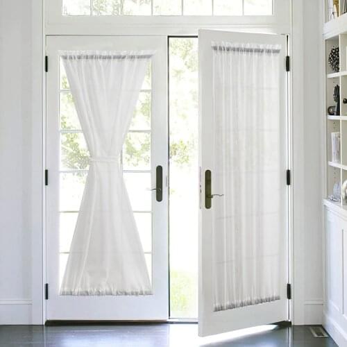 Tulle Curtain White Sheer Tube Curtains Chiffon Window Treatments Privacy Drapes Gauze Shading Screen Balcony Glass Door Decor