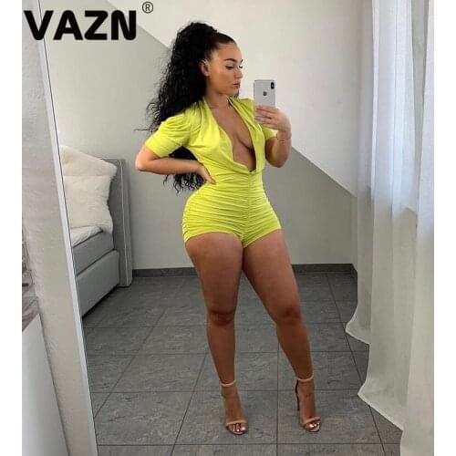 Женские однотонные комбинезоны VAZN China At AliExpress