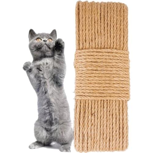4mm 6mm DIY Scratching Toy Cat Scratcher Rope Twisted Sisal Rope Replacement Cat Tree Cat Climbing Frame Binding Rope10m 50m