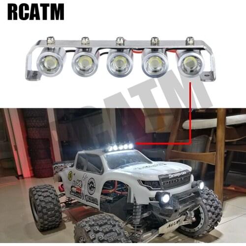 High Quality Metal Roof Light Spotlight 5 LED 5W Highlight For 1/10 RC Car TRX4 D90 D110 Axial Scx10 UDR X-MAXX E REVO Slash