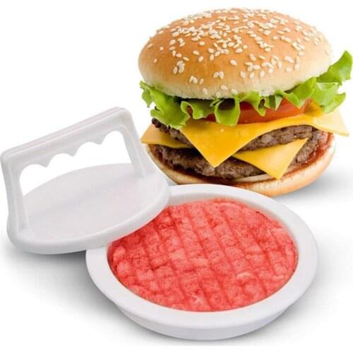 1 Set Maker Food-Grade Plastic Hamburger Meat Beef Grill Burger Press Patty Maker Tool Round Shape Hamburger Press for Kitchen