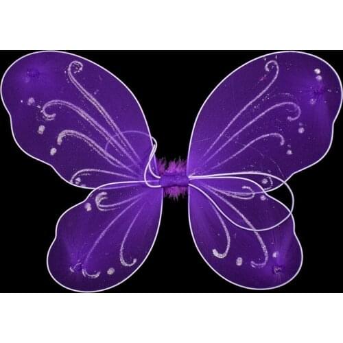 1pc 35x42cm Colorful SilkButterfly Wings Kids Girl Princess Fairy Butterfly Wings Wedding Christmas Party Decor