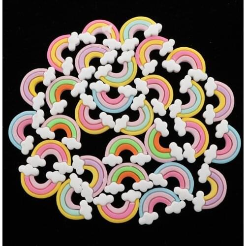 30pcs Resin Rainbows Crafts Decorations for Phone case Ornaments DIY