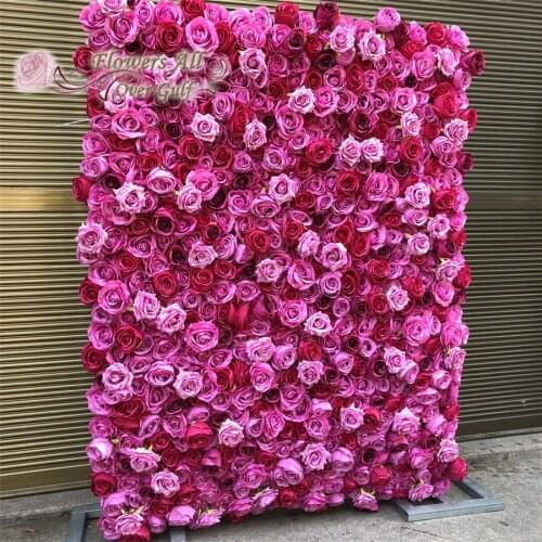 3D Artificial Flowers Wall Panel Wedding Decoration Fake Rose Wedding backdrop Runners Home Decor