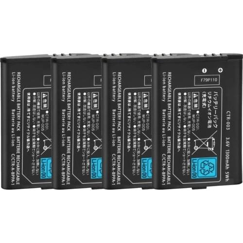 4pcs 3.7V 1300mAh CTR-003 Replacement battery pack For Nintendo Switch Pro Wireless Controller 3DS Rechargeable batteries