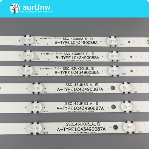 3 PCS/set LED backlight strip for LG 43UJ6300 43UJ6500 43UJ6560 43UJ651V 43UJ561V 43UJ701V 43UK6200 43UJ630V 43UJ635V 43LJ614V