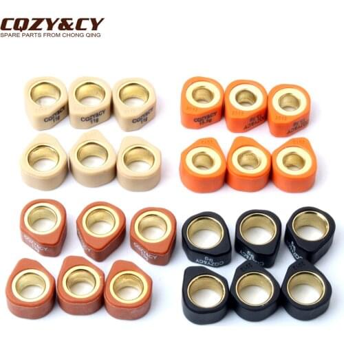 6pc Roller Set / Variator Weights 20x12mm 9g 11g 13g 15.5g for Italjet Jupiter 125 Millennium 125cc Jet 150cc Scooter