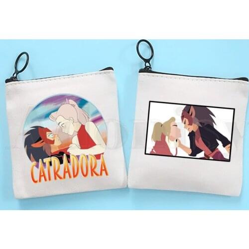 Adora Catra Love She Ra And Catra Cartoon Artwork Coin Purse Storage Small Bag Card Bag Key Bag Coin Clutch Bag Zipper Key Bag