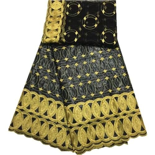African Lace Fabric Guinea Bazin Riche Fabric Set With 2 Yard French Net Lace For Women 2018 Latest Bazin Riche Getzner 1032