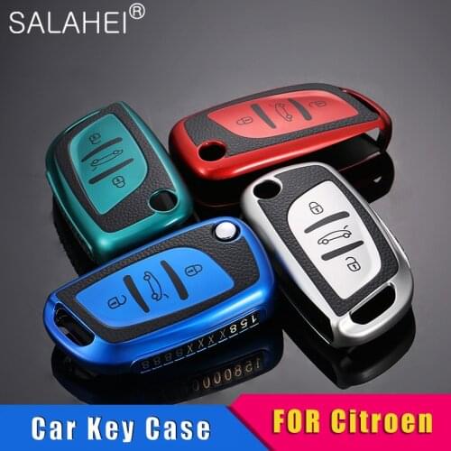 Car Folding Decorative New Full Key Anti-fall Shell With Anti-lost Keychains For Peugeot Citroen C1 C2 C3 C4 C5 DS3 DS4 DS5 DS6