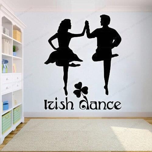 Irish Dance Words vinyl wall decal Dancers man woman wall sticker Ireland Celtic Step boy girl Dance Studio decor HJ459