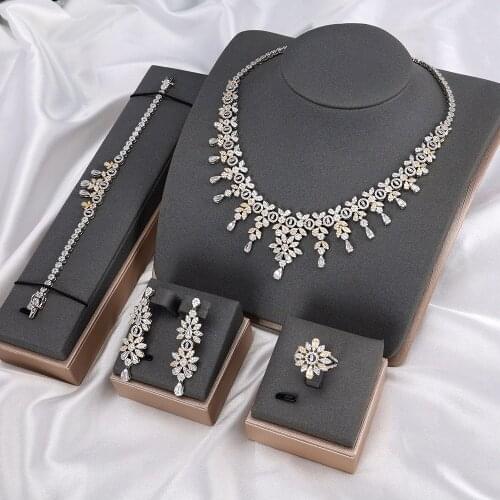 TIRIM 4PCS Luxury Sets AAA Cubic Zirconia Heart Shape Jewelry for Women Wedding & Engagement Party Middle East Free Shipping