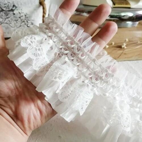 2Yard Width 8CM Embroidery Lace Clothing Lace Fabric Lace Layer Materials Vintage Dress Lace Accessories