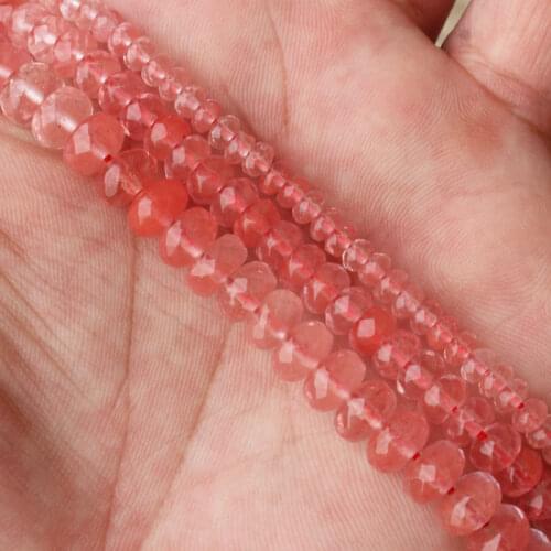 Mini. order is $7! 2x4mm 4x6mm 5x8mm Faceted Red watermelon crystal Rondelle Abacus Jewelry Making Beads Strand 15"
