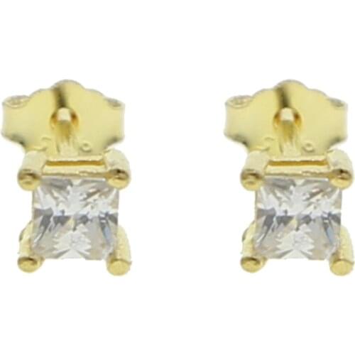 925 sterling silver minimalist Dainty square tiny studs iced out 5A clear cz geometric cz mini stud earring wedding jewelry