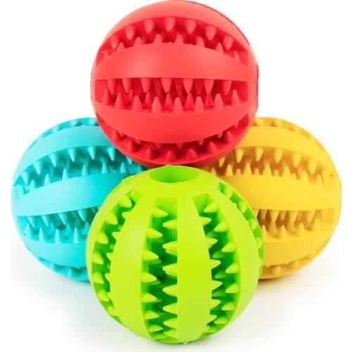 New Pet Dog Toy Interactive Rubber Balls Pet Dog Cat Puppy Chew Toys Ball Teeth Chew Toys Tooth Cleaning Balls Food