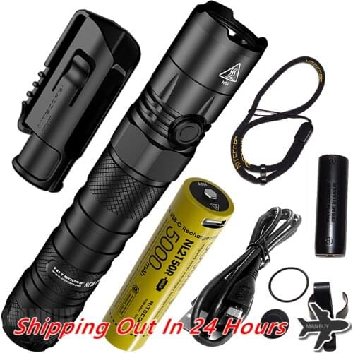 2021 NITECORE NEW P12 5000mAh NL2150R USB Rechargeable Battery Quick Holster 1200LMs CREE LED Flashlight EDC for Camping Hunting