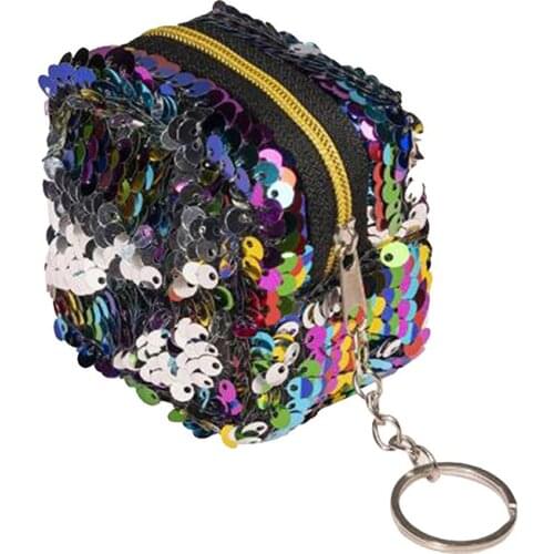 New Adults Fashion with Coin Bag Heigh Quality Mini Wallet Headset Storage Pouch for Men and Women Stereo Sequins Purse