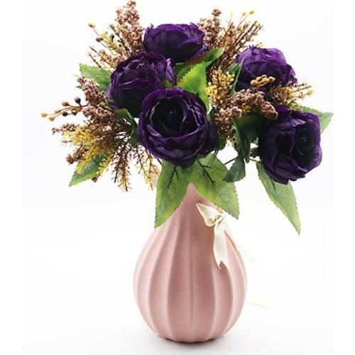 Peony Decorations Artificial Fake Flowers Simulation Vintage Festival Supplies Rose Peonies Wedding Five Colors Bouquets