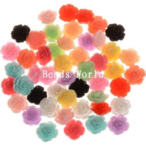 Garden Decoration 120 Random Mixed Rose Flower Resin Flatback Cabochon Scrapbook Decoration Embellishment 15mm(w06008 X 1)