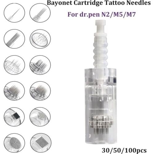 Bayonet Port Cartridge Tattoo Needles For dr.pen N2/M5/M7 Nano MYM Needles Tip Microneedling 9 Pin/12 Pin/36 Pin/3D 30/50/100pcs