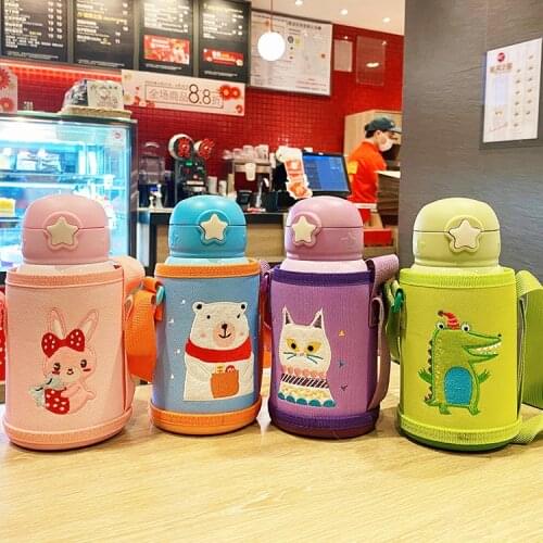 Baby Feeding Cup With Cover Stainless Steel Milk Thermos for Children Insulated hot water Bottle leak-poof thermal Cup