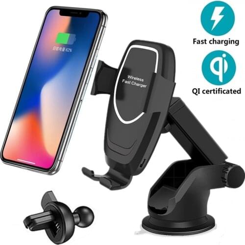 Tongdaytech Universal 10W Car Qi Wireless Charger For Iphone 8 XR X XS Mobile Phone Holder Fast Charger For Samsung S9 S10 Plus