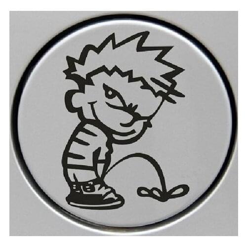 Funny window Stickers, Child Pee Styling , Naughty Children Waterproof On Rear Windshield Door Tank Lid Sticker 12x12cm