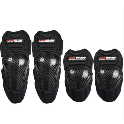 PRO-BIKER Carbon Fiber Motorcycle Knee&elbow Protector&Motocross Racing Knee Guards MX Knee Pads