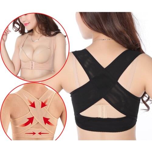 Women Chest Brace Up Vest Back Posture Corrector Support Brace X Strap Brace Support Belt Shoulder Corrector Back Straightener