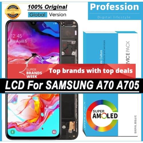100% Original 6.7'' AMOLED Display for Samsung Galaxy A70 A705 A705F SM-A705MN Full LCD Touch Screen + Service Pack